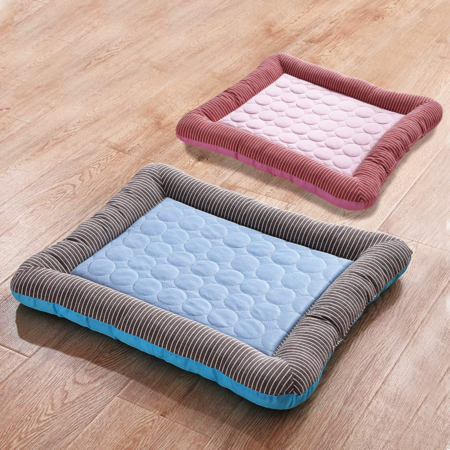 PETCUTE Cooling Pad Bed for Dogs Cats Puppy Kitten Cooling Mat Pet Cooling Mat Pad Cool Blanket Dog Bed Ice Silk Material Soft for Summer Sleeping Dog Bed Blue Medium image number 5