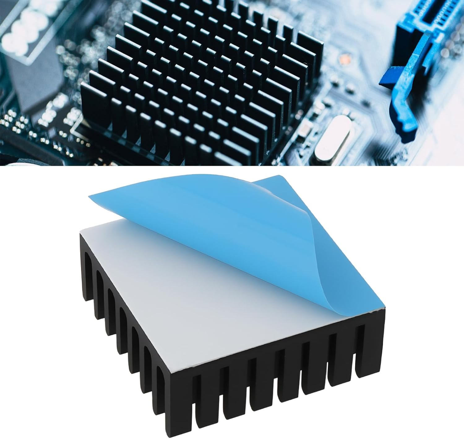 LT Easiyl 10Pcs Heat Sink Adhesive Pad 25X10Mm for Computer Chipset Cooling IC, Electronic Equipment image number 1