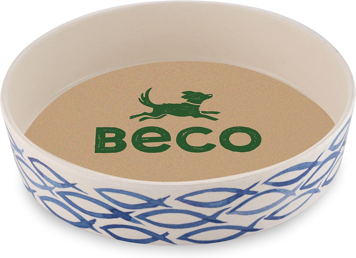 Beco Printed Bamboo Cat Bowl, Gone Fishing