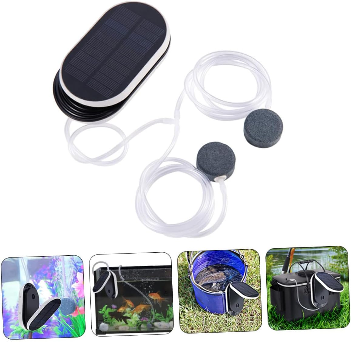 YARNOW Solar Oxygen Aerator Portable Sun Powered Pump for Outdoor Use Quiet Lightweight Design with Solar Panel Emergency Oxygen Increase Tool for Fish and Plants image number 6