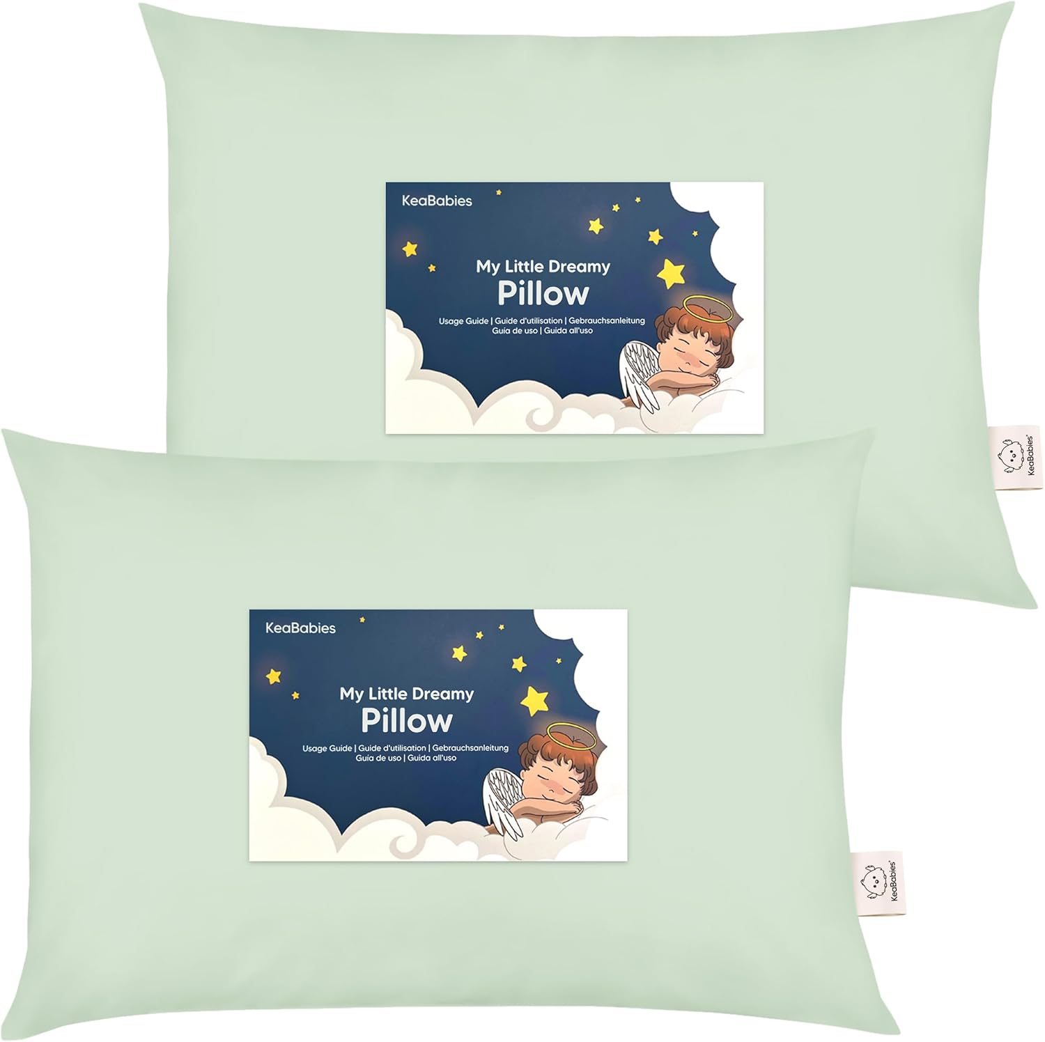 2-Pack Toddler Pillow - Soft Organic Cotton Toddler Pillows for Sleeping - Small Pillow for Kids - Kids Pillows for Sleeping - Kids Pillow for Travel, School, Nap, Age 2 to 5 (Sage) image number 6