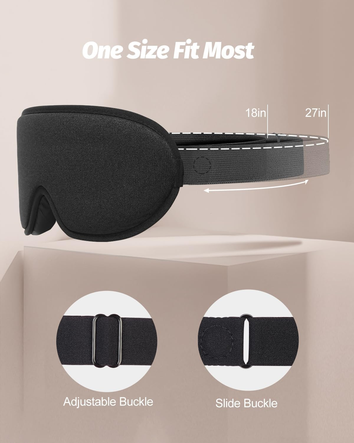 Luxtude Sleep Eye Mask with Magnetic Earplugs for Sleeping, 3D Sleep Mask Blackout Zero Eye Pressure, 100% Light Blocking Sleeping Mask for Women Men, Night Blindfold Eye Cover for Travel image number 1