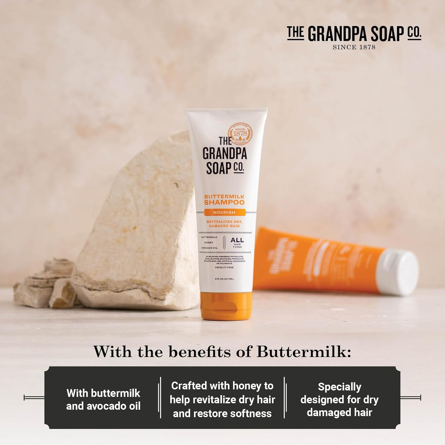 The Grandpa Soap Co. - Nourish Shampoo Buttermilk - 8 Fl. Oz. image number 2
