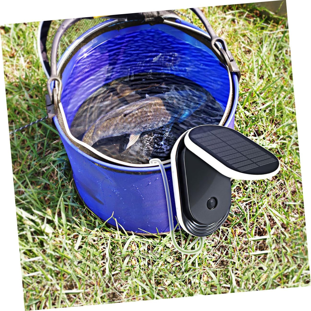 Solar Oxygen Pump with Pure Copper Core Portable Solar Powered Aerator Lightweight Outdoor Water Oxygenation Pump for Fish Tanks and Pools image number 1