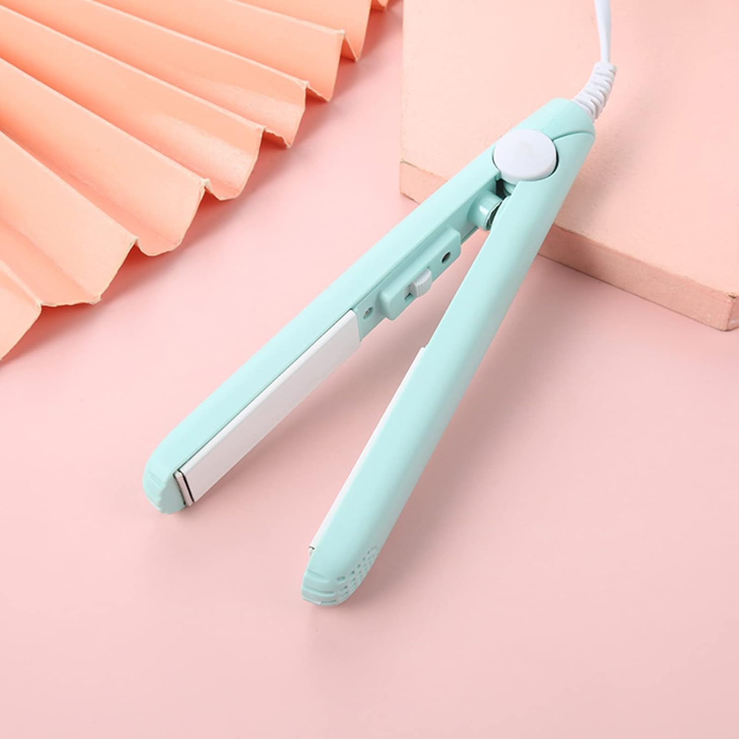 Blue Mini Hair Curler, Ceramic Mini Hair Curler for Short Hair Fine Hair, 2 in 1 Mini Ceramic Curler, Hair Straightener, Mini Curling Iron Barrel Short Hair, Hair Styling Tools Irons image number 6