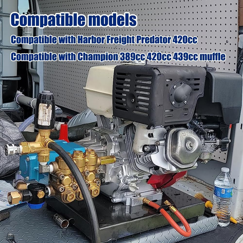 ATNVIDSG Engine Muffler Exhaust Deflector Kit Compatible with Honda GX340 GX390 11HP 13HP 16HP Harbor Freight Predator 420Cc.Silencer Engine Exhaust Deflector 18310-ZE2-W61 Black image number 5