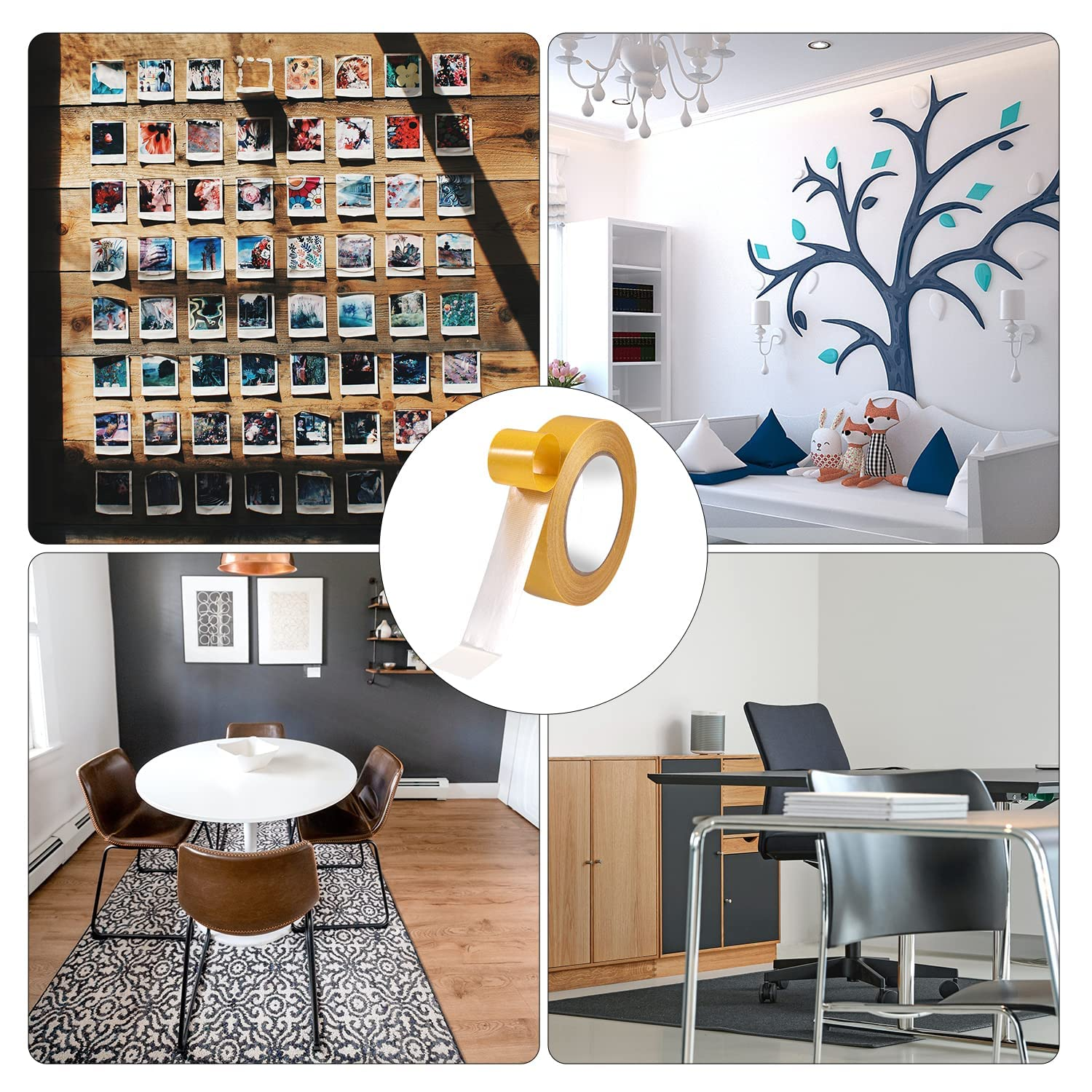 Heavy Duty Double Sided Tape - Super Sticky Clear Adhesive Tape with Fiberglass Mesh for Walls, Fabric, Home & Office - No Residue, Damage-Free Strong Hold - 1.18Inch X 66Ft (20M)