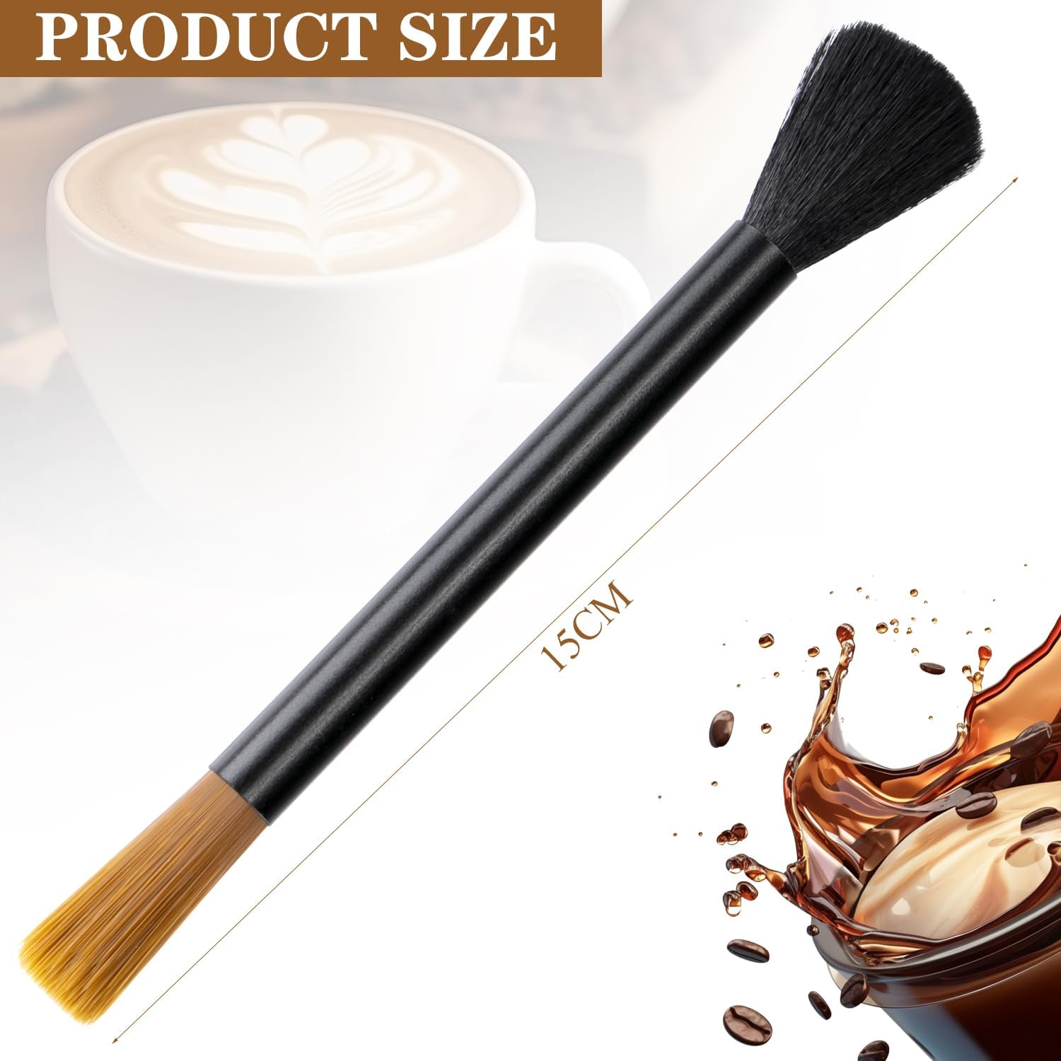 Acooruiteng Coffee Grinder Cleaning Brush Dusting Espresso Brush Accessories Cleaner Barista Brush Machine Cleaning Brush Cleaning Tool for Bean Grain Coffee Tool Barista Home Kitchen image number 2