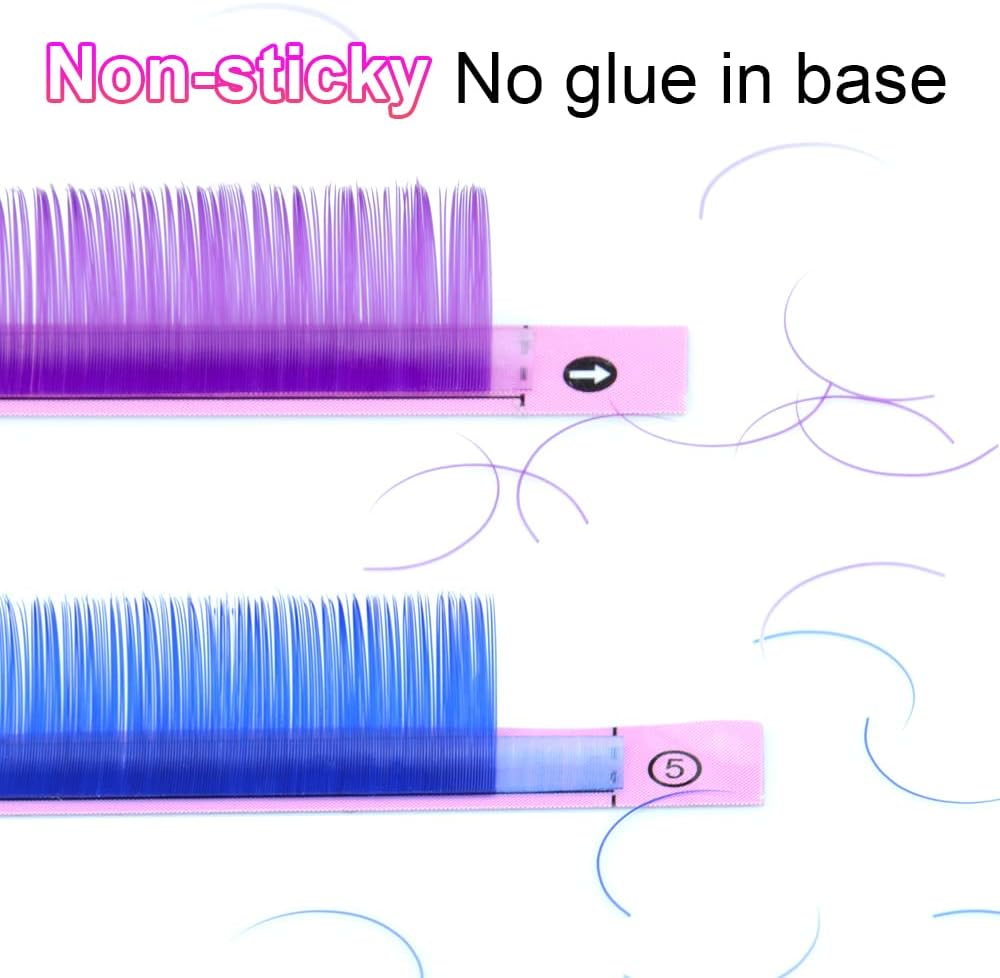 NAGARAKU Colored Eyelash Extensions 8 Colors Rainbow 0.07Mm D Curl 10Mm Purple Blue Pink Brown Individual Lashes Soft Natural Professional Salon Supplies image number 2