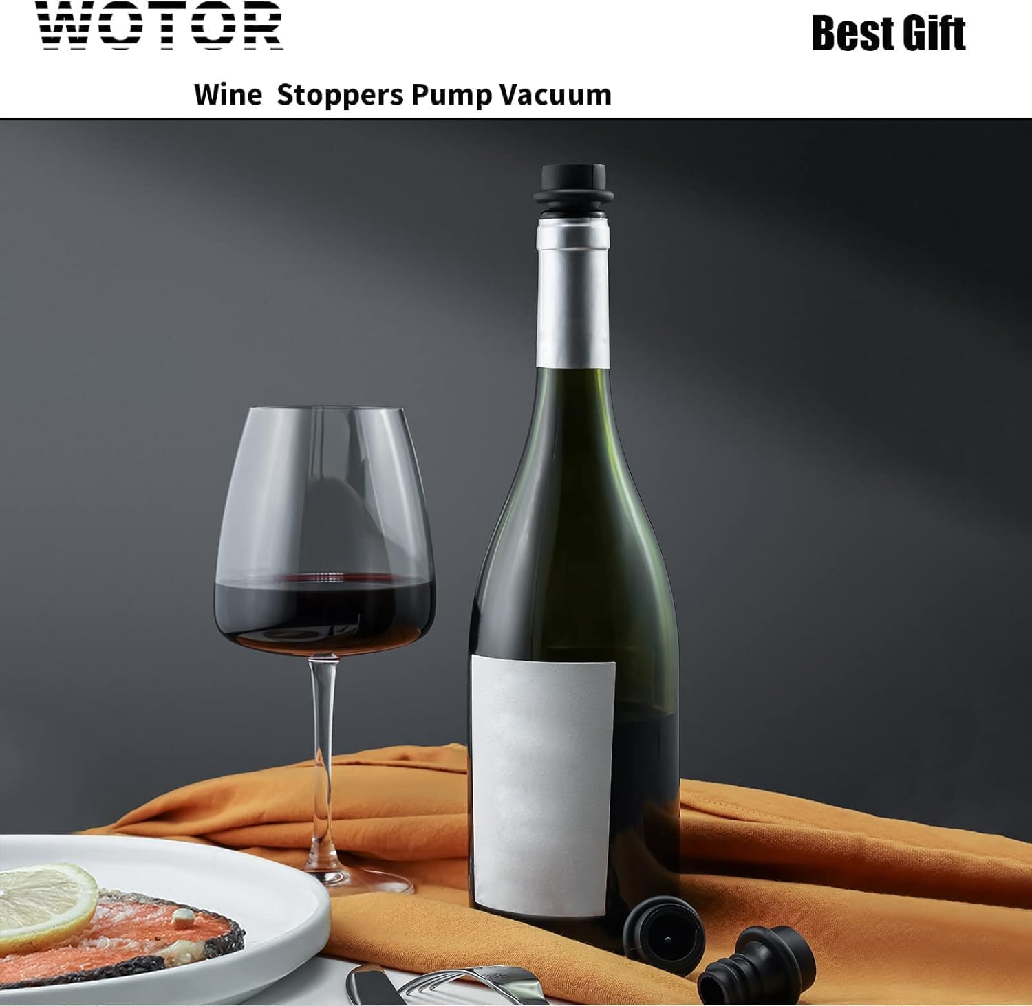 WOTOR Wine Stoppers Vacuum, Silicone Wine Saver & Preserver, Reusable Bottle Sealer, Keep Fresh (Black, 12 Pieces) image number 4
