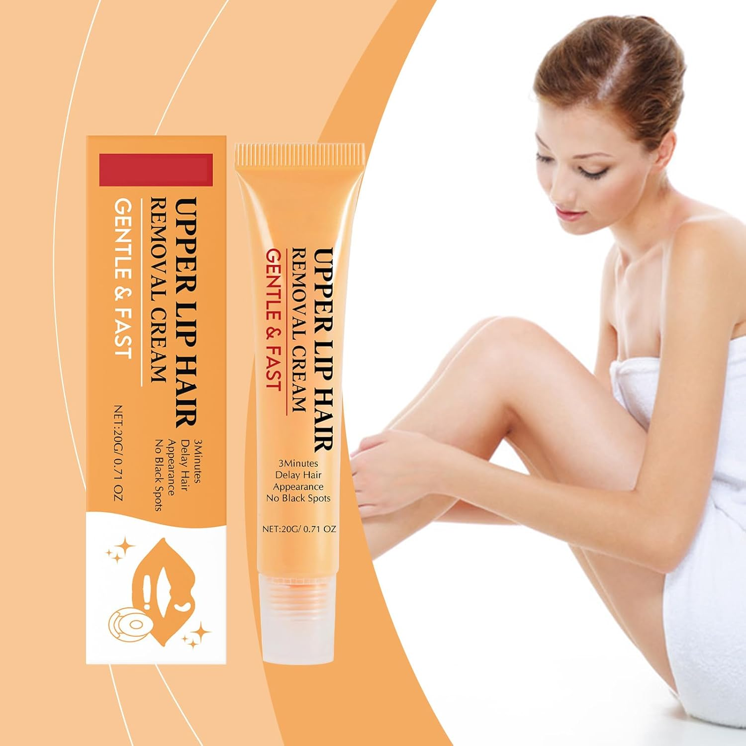 20G Hair Removal Cream, Hair Removal Moisturizing, Smooth and Skin-Cleaning Skin, Suitable for Legs, Armpits, Lips and Other Body Parts image number 3