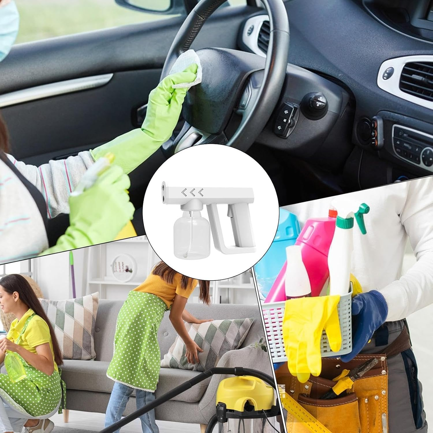 Atomizer for Home Atomizer, Atomizer Bottle - Cordless Spray Bottle Atomizer Handheld | Blue Light Clean Sprayer for Father Study Home and Car Cleaning Bedroom, HUS image number 5