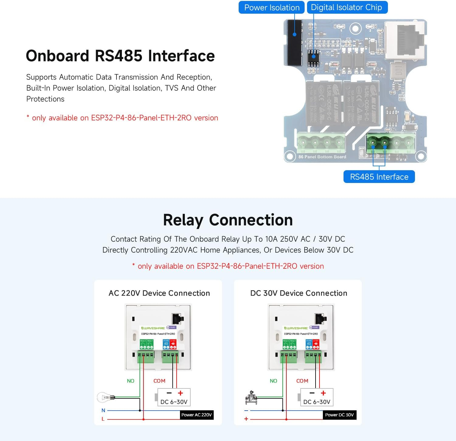 Waveshare ESP32-P4 Smart 86 Box with External Camera Support, Featuring Dual-Core and Single-Core RISC-V Architecture, Onboard 4-Inch 720&times;720 Pixel 5-Point Touch LCD, Po-Wered by ESP32-P4 Chip image number 5