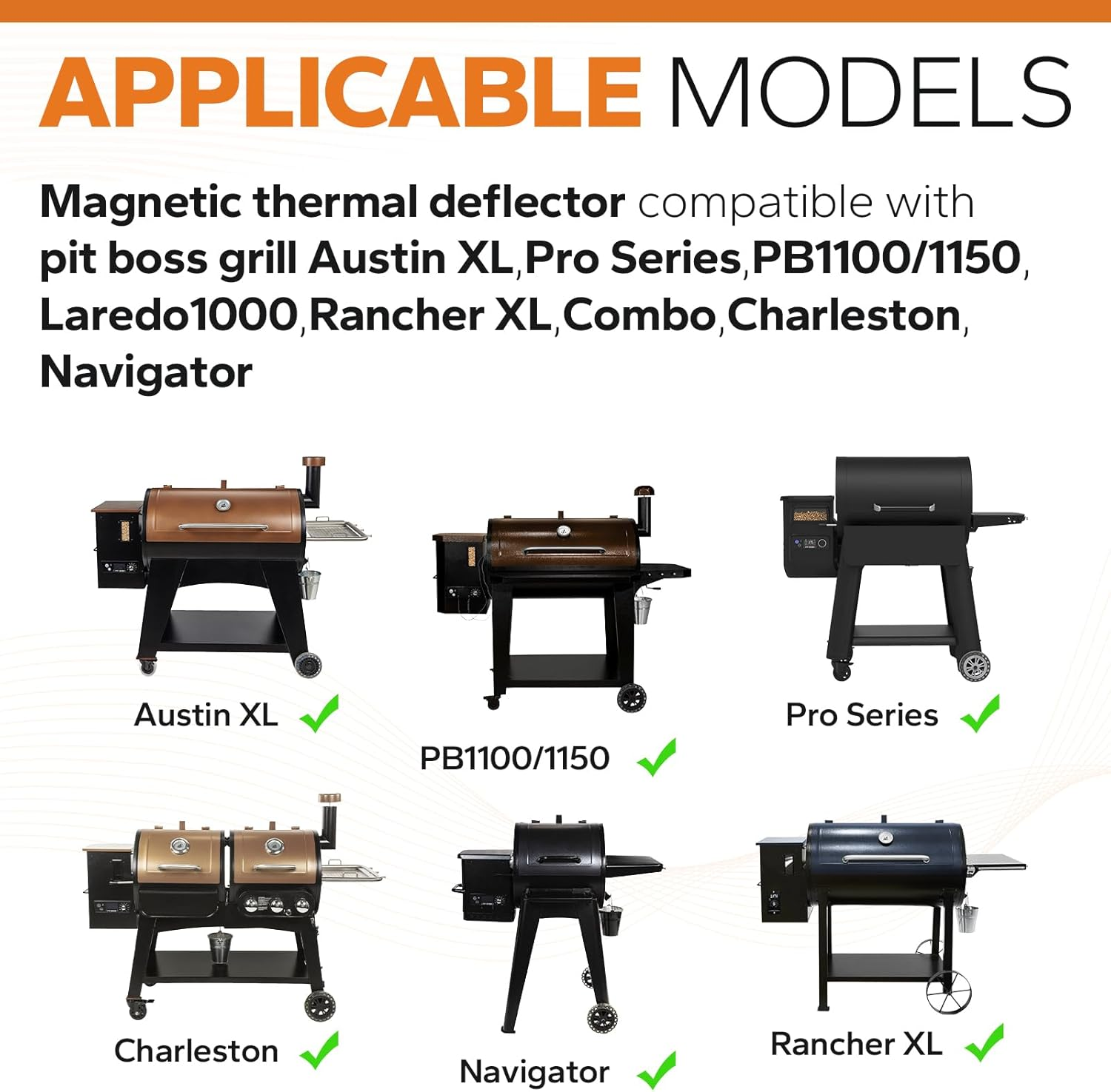 Magnetic Heat Deflector for Pit Boss Pellet Grill Flame Tamer Main Plate, Heavy-Duty Steel Flame Tamer for Pit Boss 850, PB1100, Laredo1000, Rancher XL Heat Diffuser Plate Replacement Part