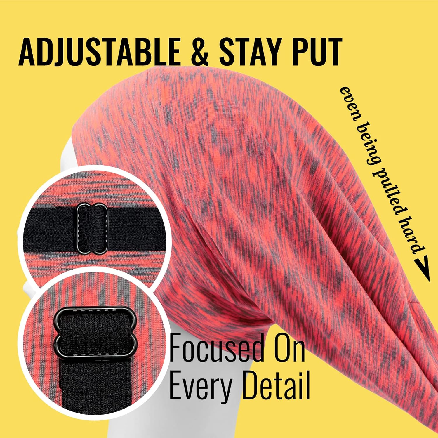 Satin Lined Sleep Cap Bonnet for Curly Hair and Braids, Stay on All Night Hair Wrap with Adjustable Strap for Women and Men, Carol Pink, Pack of 1 - Assorted Color-Carol Pink image number 6