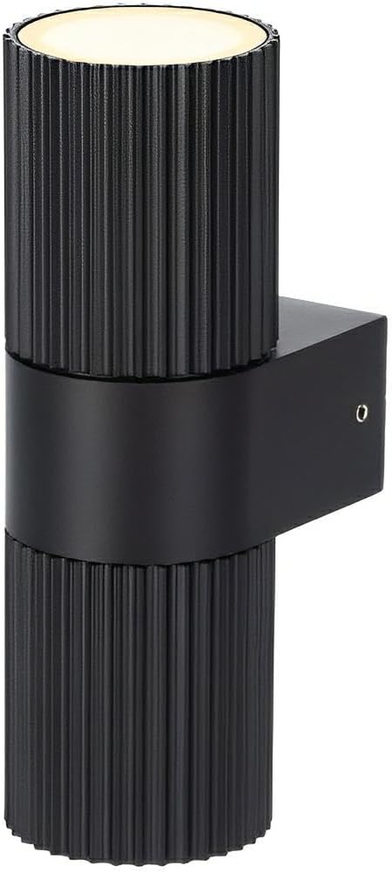 Oslo Outdoor Wall Light, Black Aluminium with Glass, Up-Down Feature Light (Black)