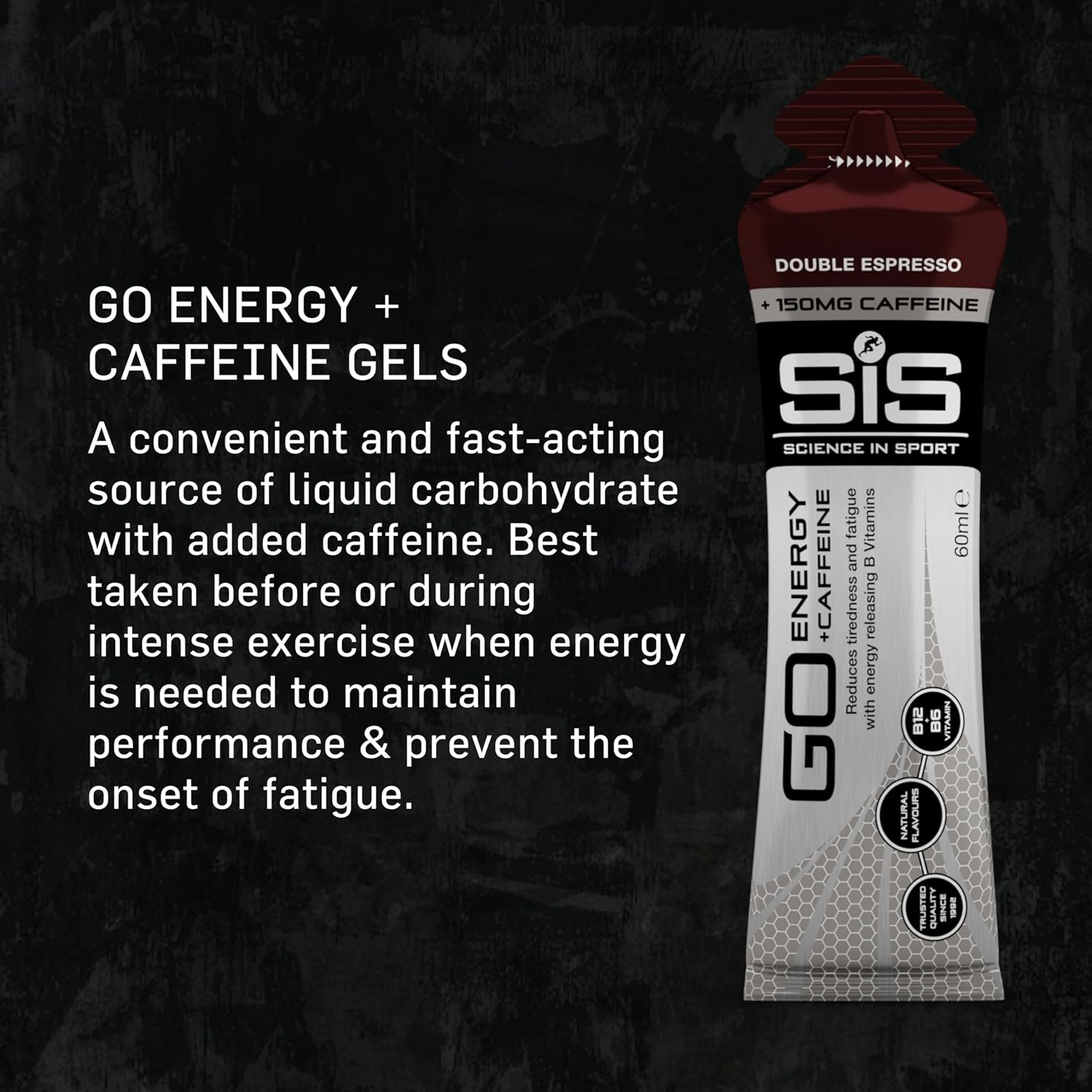 Science in Sport GO Isotonic Energy Gels, 150Mg of Caffeine, Running Gels with 22G Carbohydrates, Low Sugar, Double Espresso Flavour, 60Ml per Serving (30 Pack) image number 3