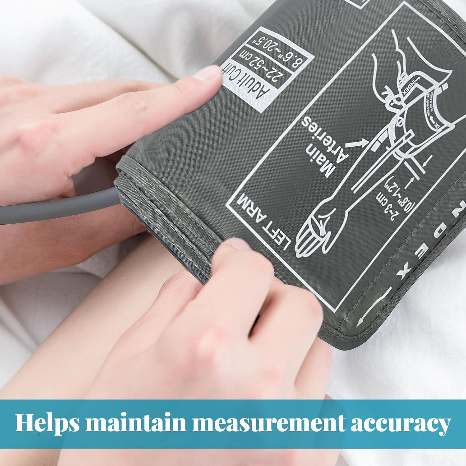 Blood Pressure Monitor Cuff, Blood Pressure Monitors Cuff, Bp Monitor Cuff, Extra Large BP Replacement Cuffs for Digital Upper, with 4.6Mm Connectors, Machine Not Included (22-52CM) image number 5