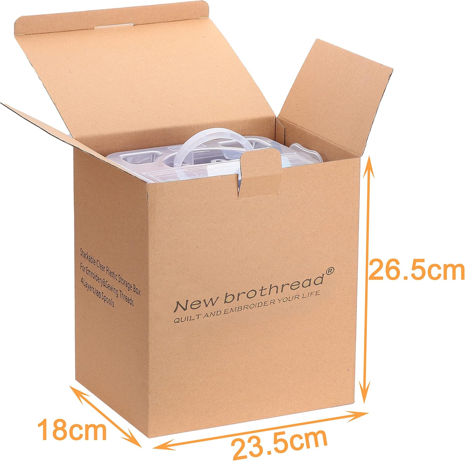 New Brothread 80 Spools 500M Each Embroidery Machine Thread with Clear Plastic Storage Box - Colors Compatible with Janome and Robison-Anton Colors image number 6