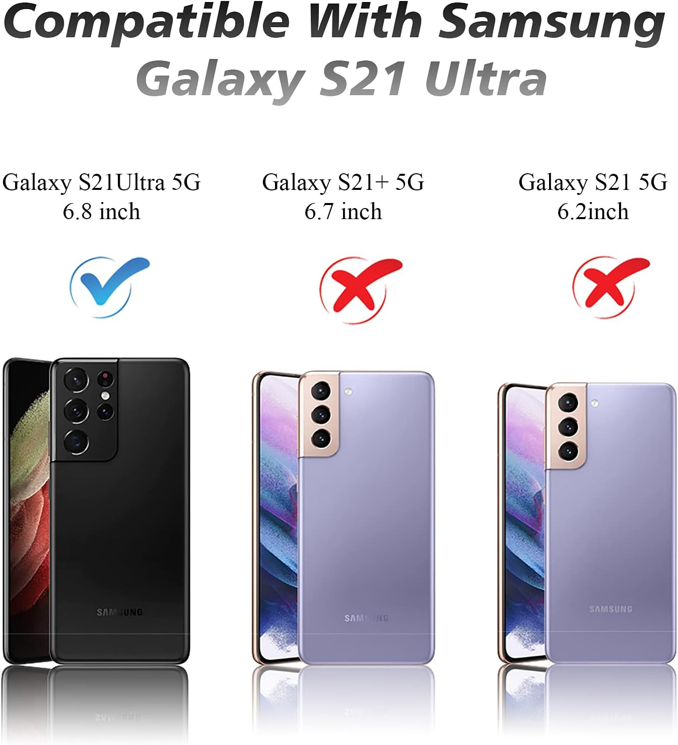 Cloudvalley Camera Lens Protector for Samsung Galaxy S21 Ultra 6.8 Inch, [3 Pack] Anti-Scratch Tempered Glass Back Camera Protection [Ultra-Thin], Black - Gold image number 5