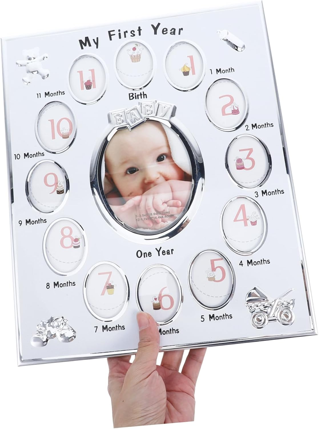 White Months Photo Frame Newborn Growth Record Display Rack for Boy Girl Cherishing Memories with Safe Material and Creative Design image number 1
