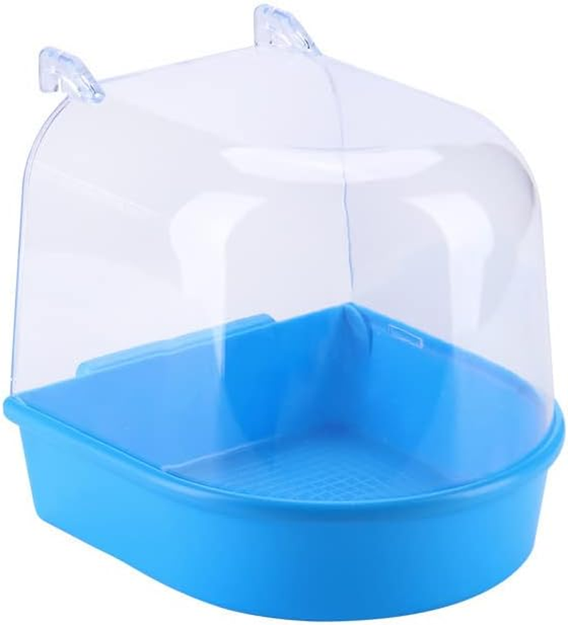 Bird Water Bath Tub for Pet Cage Hanging Bowl Parrot Birdbath Pet Cleaning, Durable PVC, Easy Installation