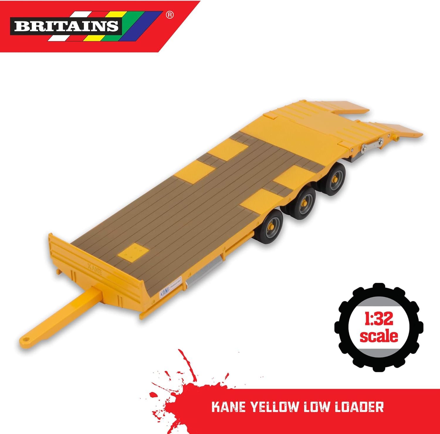 Britains Kane LLTM Low Loader - Collectable Tractor Toy - Tractor Toys Compatible with 1:32 Scale Farm Animals and Toys - Suitable for Collectors and Children from 3 Years