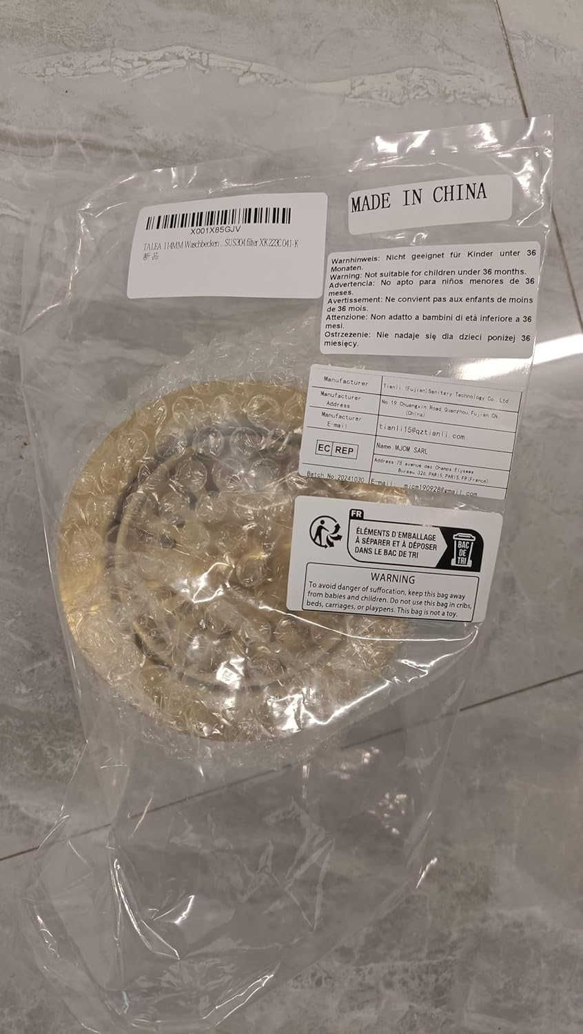 TALEA 114 Mm Sink Dish Drainer Drain Kit for Single Bowl Kitchen Sink Drainage Waste Kit Brushed Gold SUS304 Filter XK223C041-K image number 3