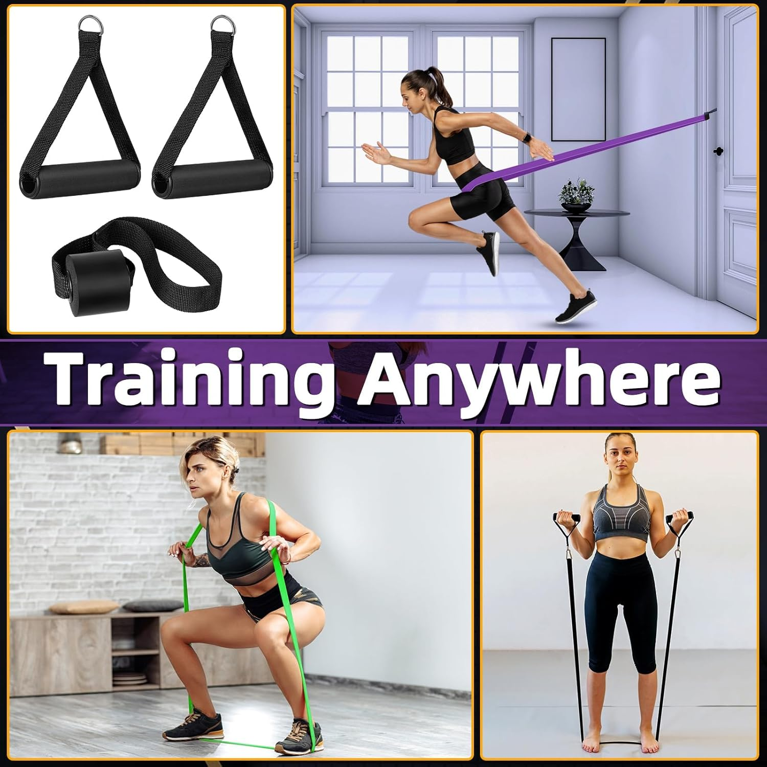 ZERIFAM Resistance Bands Set, 5 Pack Sports Exercise Band Strength Training with Door Anchor and Handles, Assist Straps for Pull Ups, Resistance Bands for Men Women, Workout Bands for Home or Gym image number 4
