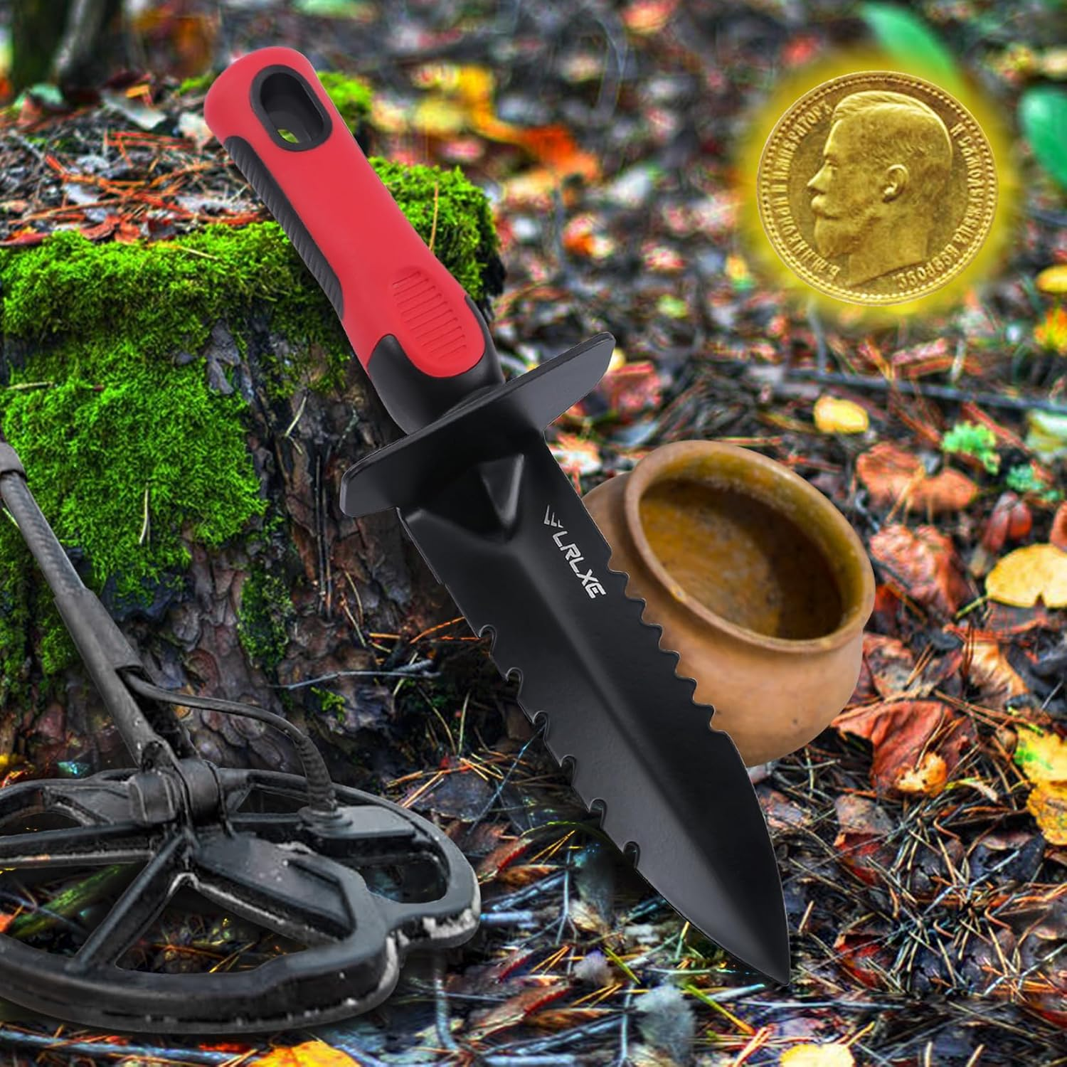 Heavy Duty Double Serrated Edge Digger, Metal Detecting Tool with Sheath, Belt Mounted, Gardening Accessories image number 3