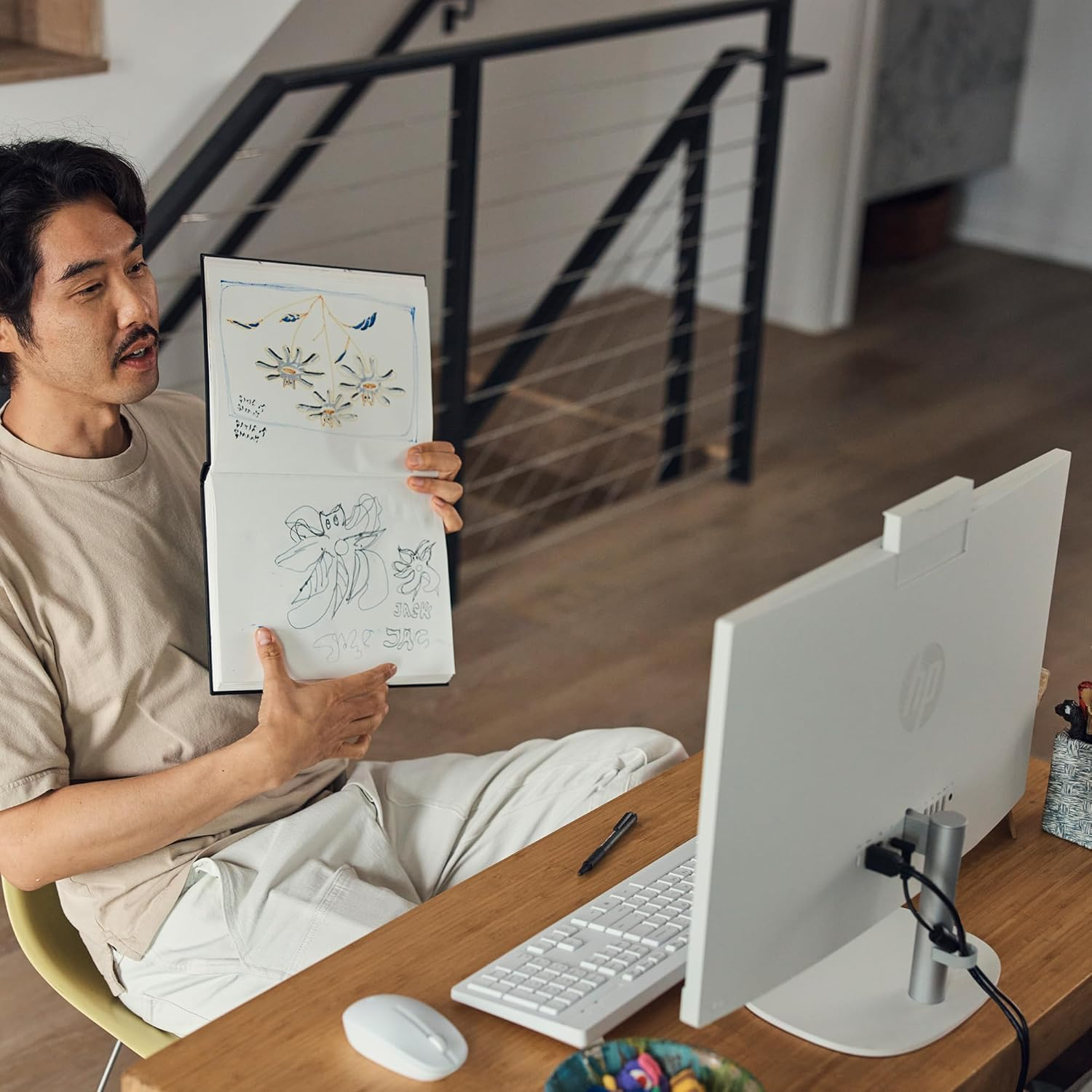 HP All-In-One Desktop PC, 23.8" FHD IPS Display, Intel Core Ultra 7 Processor, 8GB DDR5 RAM, 512GB SSD, Windows 11 Home, Wi-Fi 6, Bluetooth 5.3, Dual Speakers, A9BW8PA image number 6