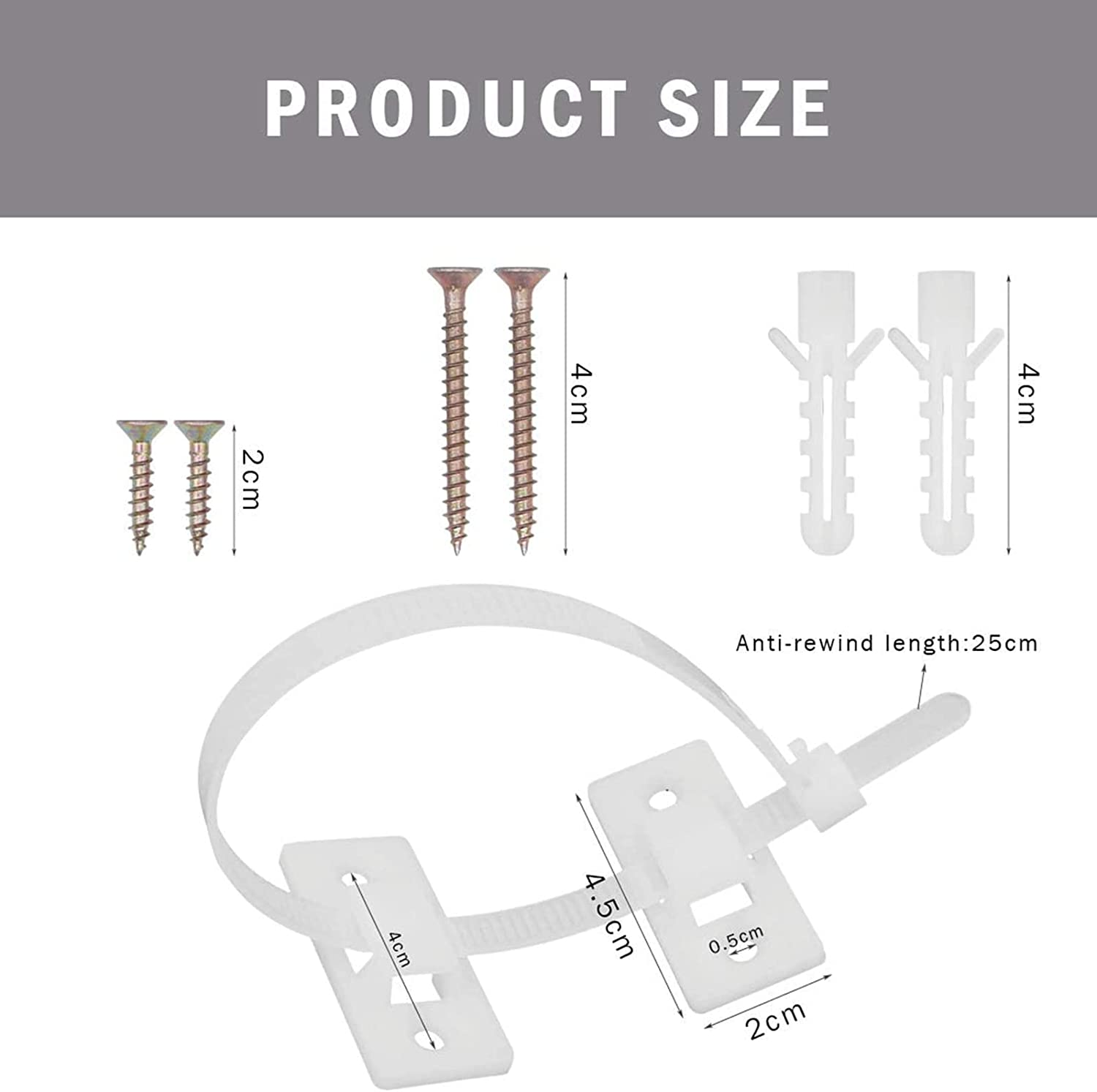 10 Sets Furniture Safety Straps, Falling Furniture Prevention Device, Anti-Tip Furniture Wall Anchors Kit, Furniture Fix to Wall for Baby Proofing and Pet Protecting image number 6