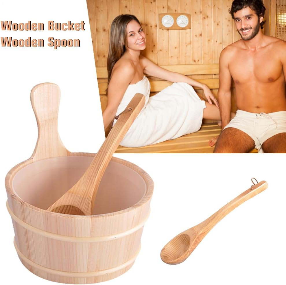 Sauna Bucket and Ladle Set - Spa Accessory for Steaming Room, Spa and Sauna Accessories for Homes, Bathrooms, Family, Parents, Friends, image number 4