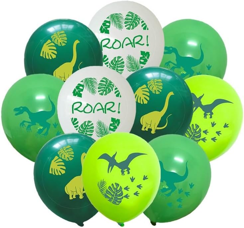 Dinosaur Party Decorations, Jurassic Dinosaur Birthday Party Supplies with T-Rex Birthday Banner, Hanging Swirls, Cake Toppers, Balloons for Boys Girls Jungle Dinosaur World Party image number 3