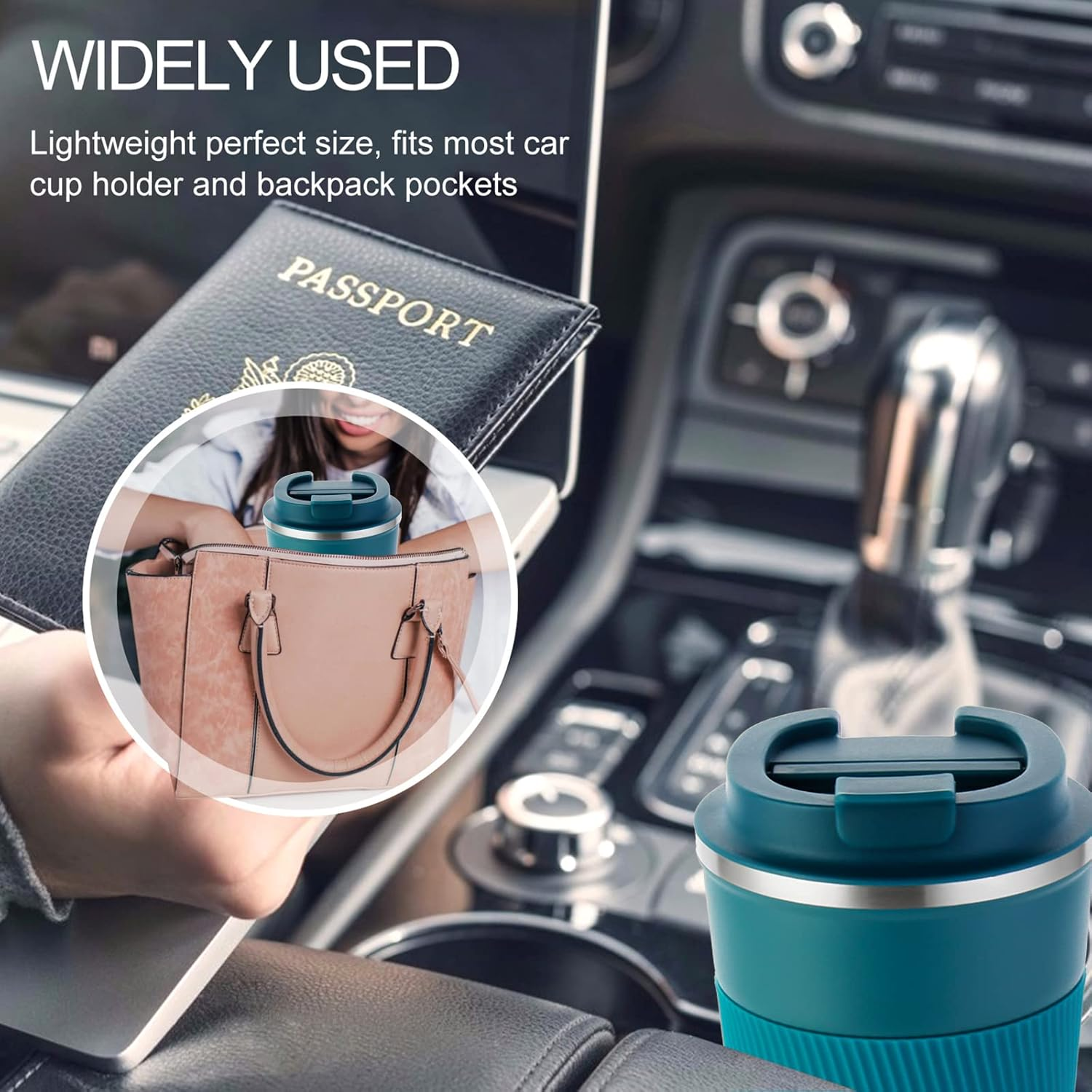 GEMFUL Travel Mug Stainless Steel Tumbler Double Vacuum Heat Insulation Coffee Cup for Cold and Hot Drinks 510Ml (2 Pack(Black+Blue)) - 6 Pack image number 2