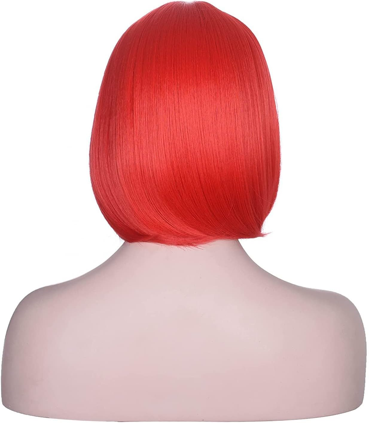 HIGHROCK Bob Wig with Bangs, 10 Inch Short Bob Wig Straight Hair for Women Natural Looking (Red) image number 2