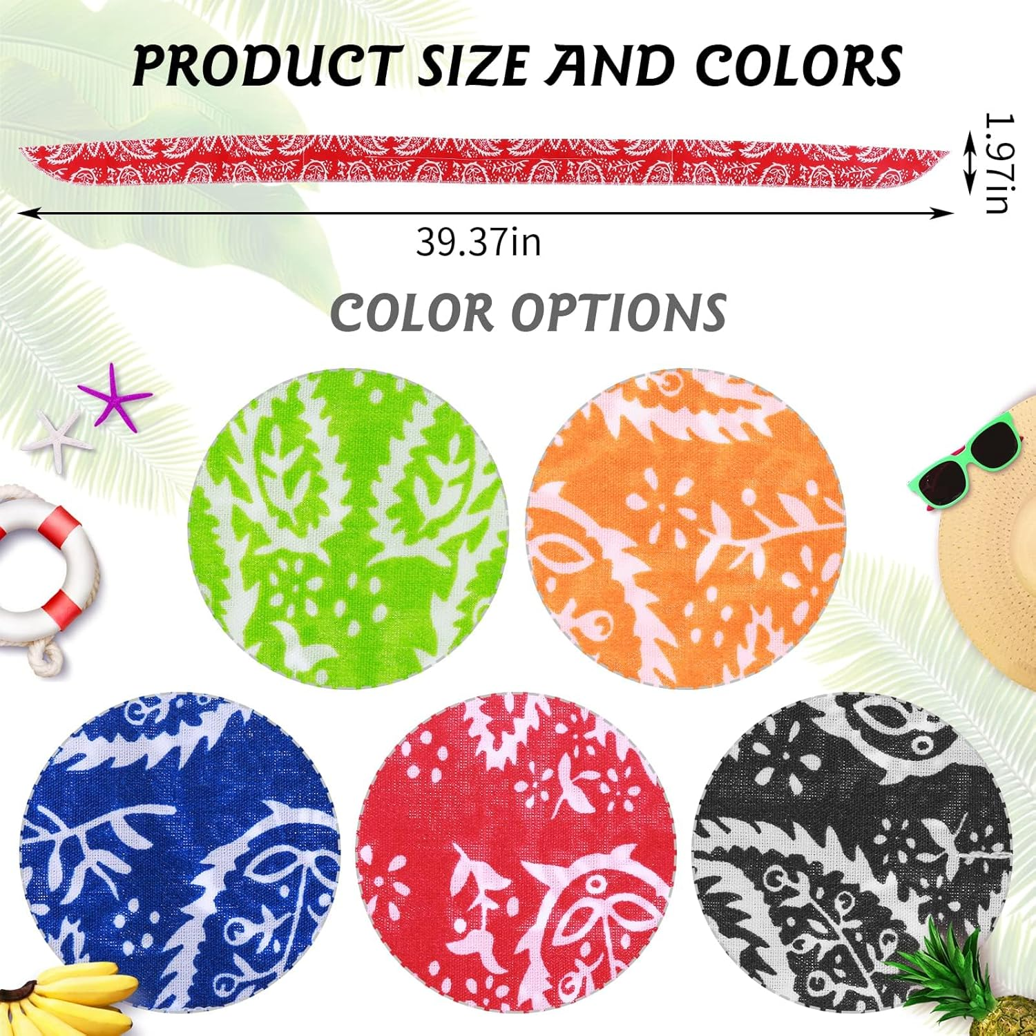 5 Pieces Cooling Neck Wraps, Ice Cooling Scarf Water Soaking Wraps for Neck Bandana Wrap Headband for Women Men, Headband for Hiking Camping Outdoor Hot Summer Indoor Outdoor image number 5