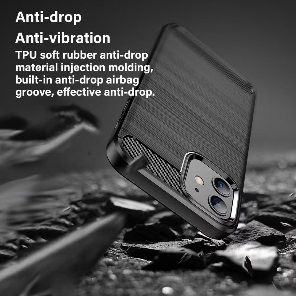 HONLEN TPU Silicone Case for Poco F8 Pro (6.59 Inches), Fibre Brushed Pattern, Non-Slip Case - Red