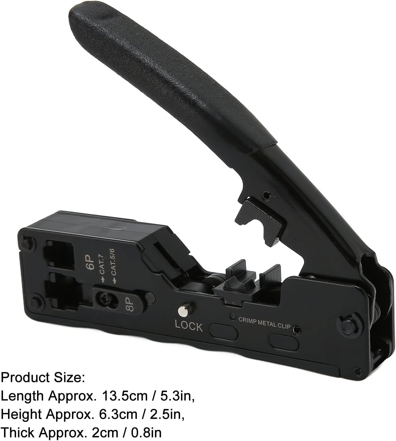 RJ45 Crimp Tool, High Carbon Steel Skid Handle Cable Crimping Tool Adjustable Crimping Mode for Cat5E image number 5