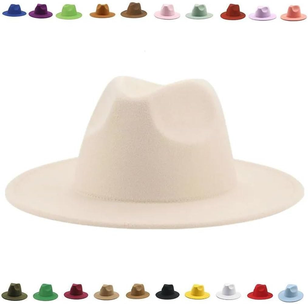 Fedora Hat Women Winter Men Hats for Women Formal Wedding Decorate Panama Cap Fedoras Purple 60-62Cm(Xl)