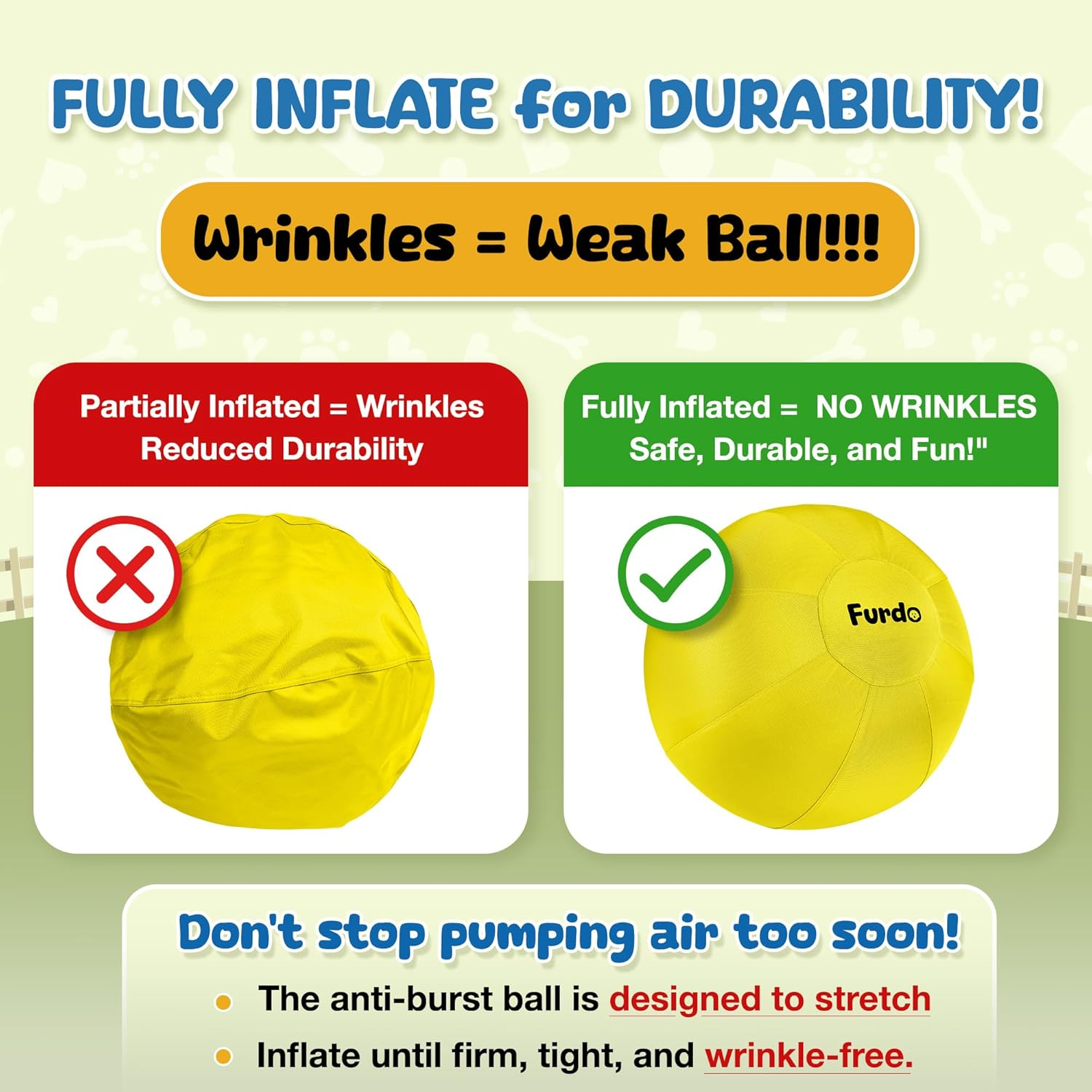 Furdo Herding Ball for Dogs, for Australian Shepherd, for Cattle Dogs, for Border Collie, for Blue Heelers & Other Medium to Large Dogs, Herding Dog Ball, Herding Dog Toys, Horse Ball - 25" Yellow image number 2