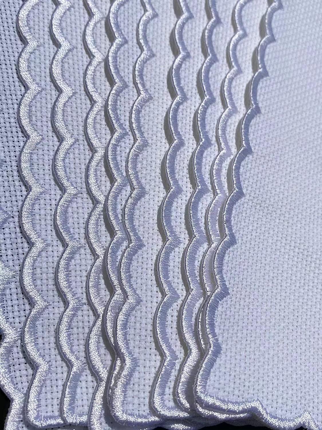 10Pcs Pure White Embroidery Edged Book Mark to Cross Stitch, Blank Cross Stitch Bookmark for DIY image number 5