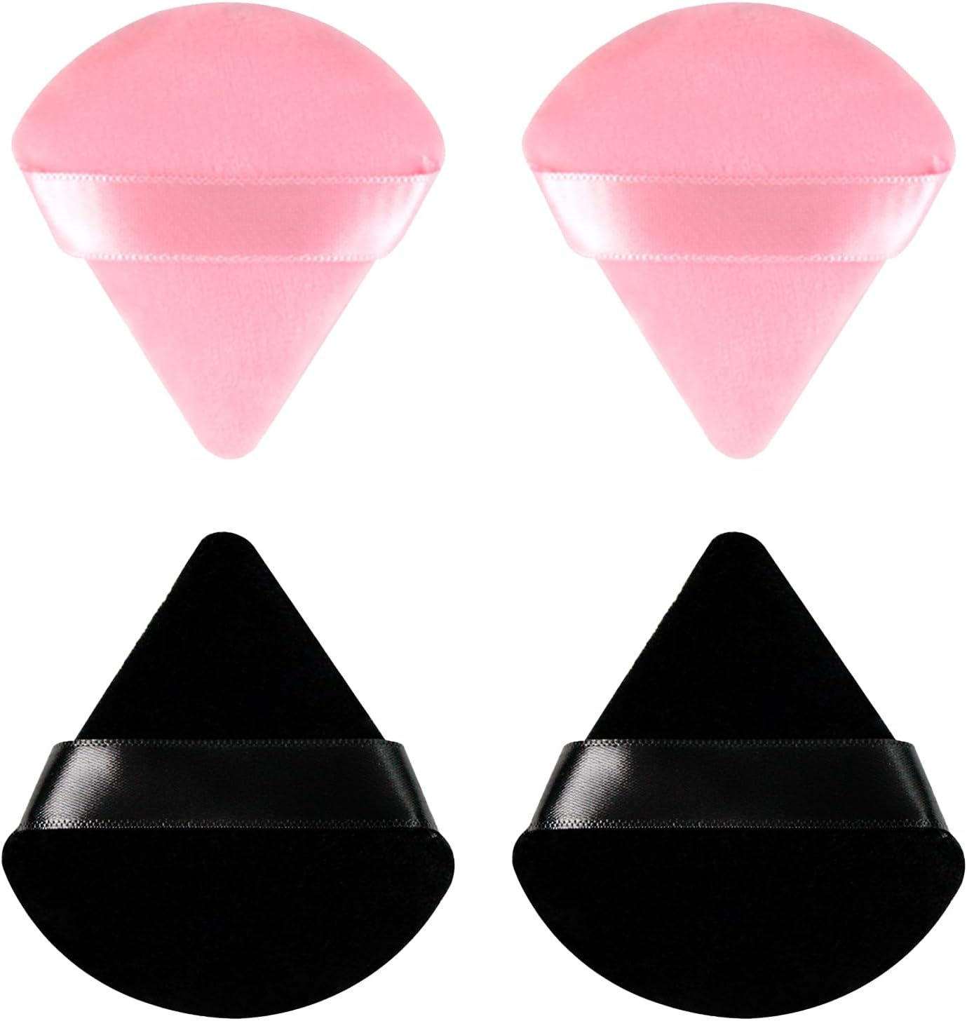 Triangle Makeup Powder Puff (2 Black + 2 Pink) image number 6