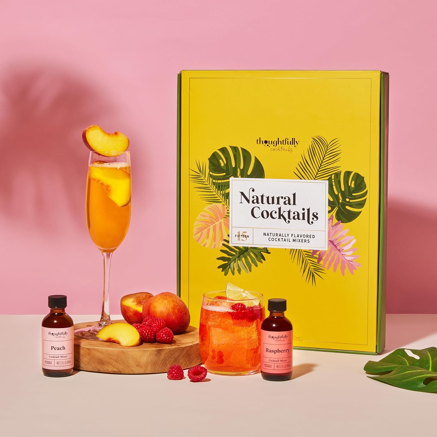 Thoughtfully Cocktails, Natural Cocktail Mixer Gift Set in Mini Glass Bottles, 15 Unique and Classic Drink Flavors Include Mojito, Passion Fruit, Peach and More, Set of 15 (NO Artificial Flavor) image number 3