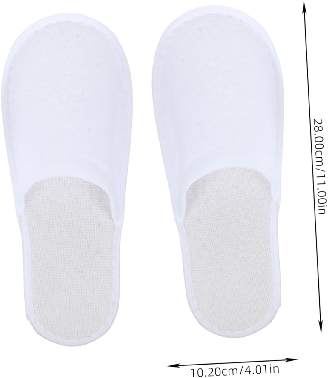 Healeved 24Pairs Double Use Disposable Slippers White Beauty Salon Spa Home Shoes Soft Non-Slip Fleece Indoor Outdoor image number 3