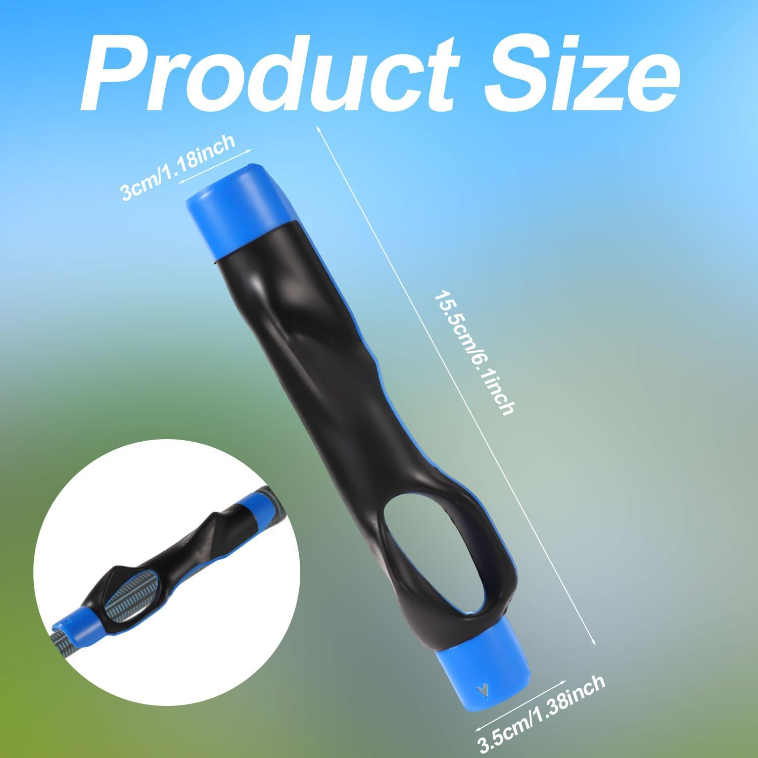 Lasuroa Golf Swing Trainer, 6In Long Black & Blue Golf Grip Training Aid Portable Anti-Slip Golf Swing Aid Golf Wrist Trainer for Correct Hand Position & Grasp