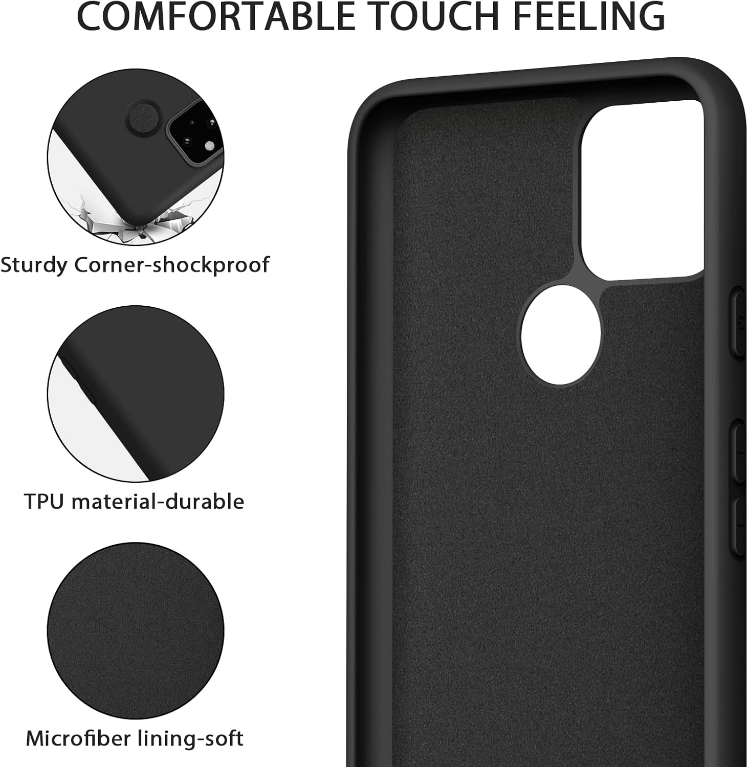 Soft Silicone Case for Google Pixel 5 Case(2020), Ultra Thin Flexible Premium Rubber Full Body Protection Anti-Fingerprint Dustproof Shockproof Scratch Resistant Wireless Charging for Pixel 5 5G Cover