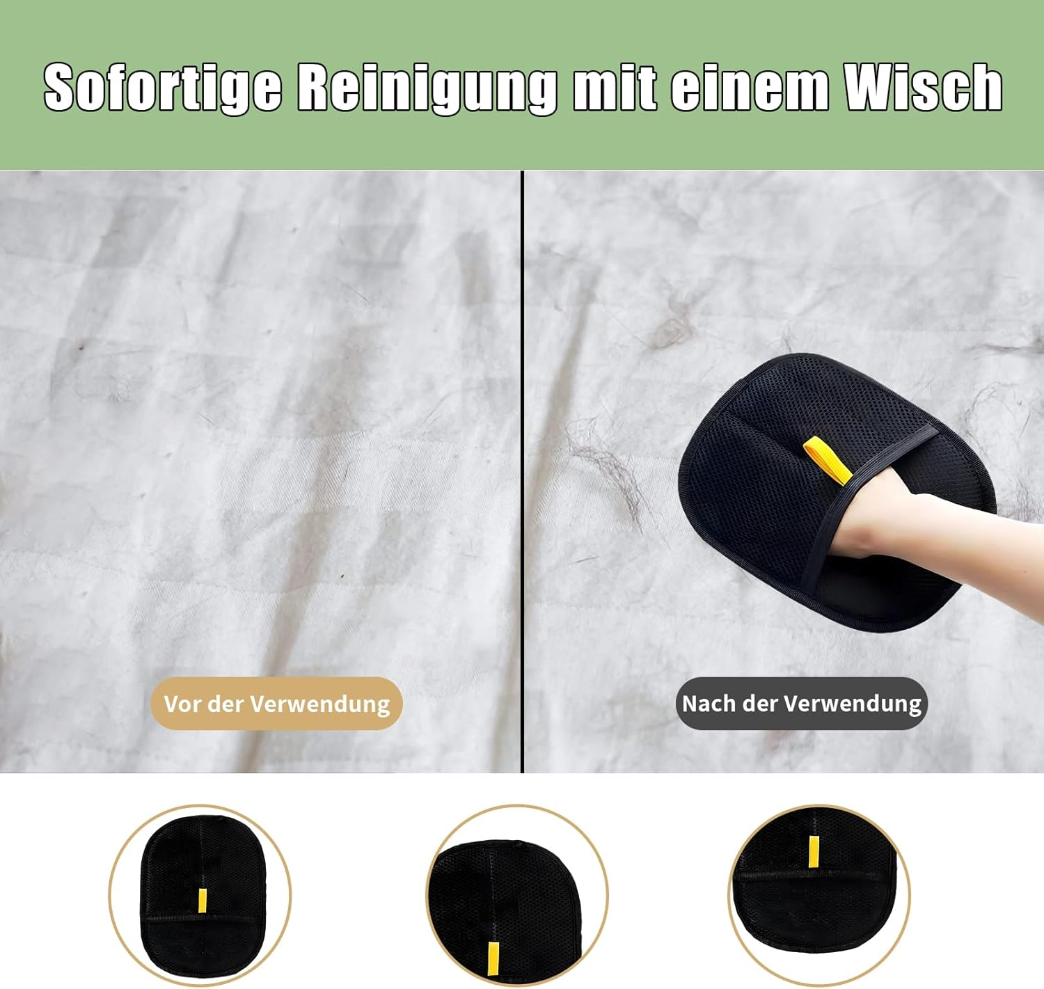 Set of 2 Fellblitz Cat Brush and Pet Hair Remover Glove, for Effective Grooming, Fur Flash Brush and Hair Removal Glove for Dogs and Cats, 20 Cm Length image number 4