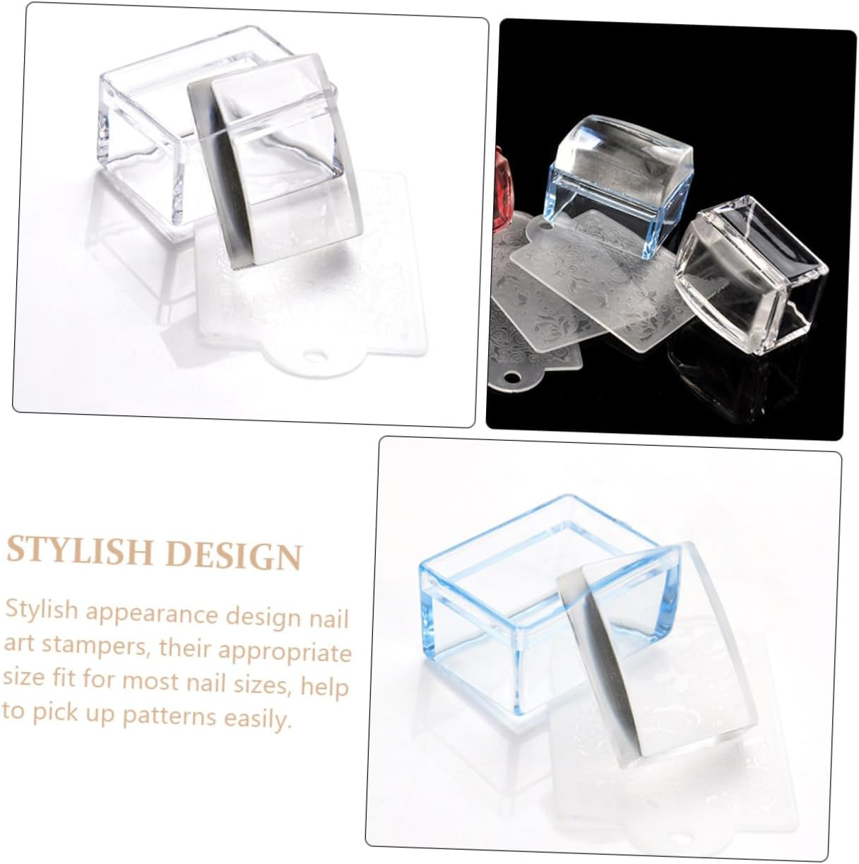 NOLITOY Professional Nail Stamper Pcs Plastic Manicure Square Stampers Diy Nail Art Enhancer