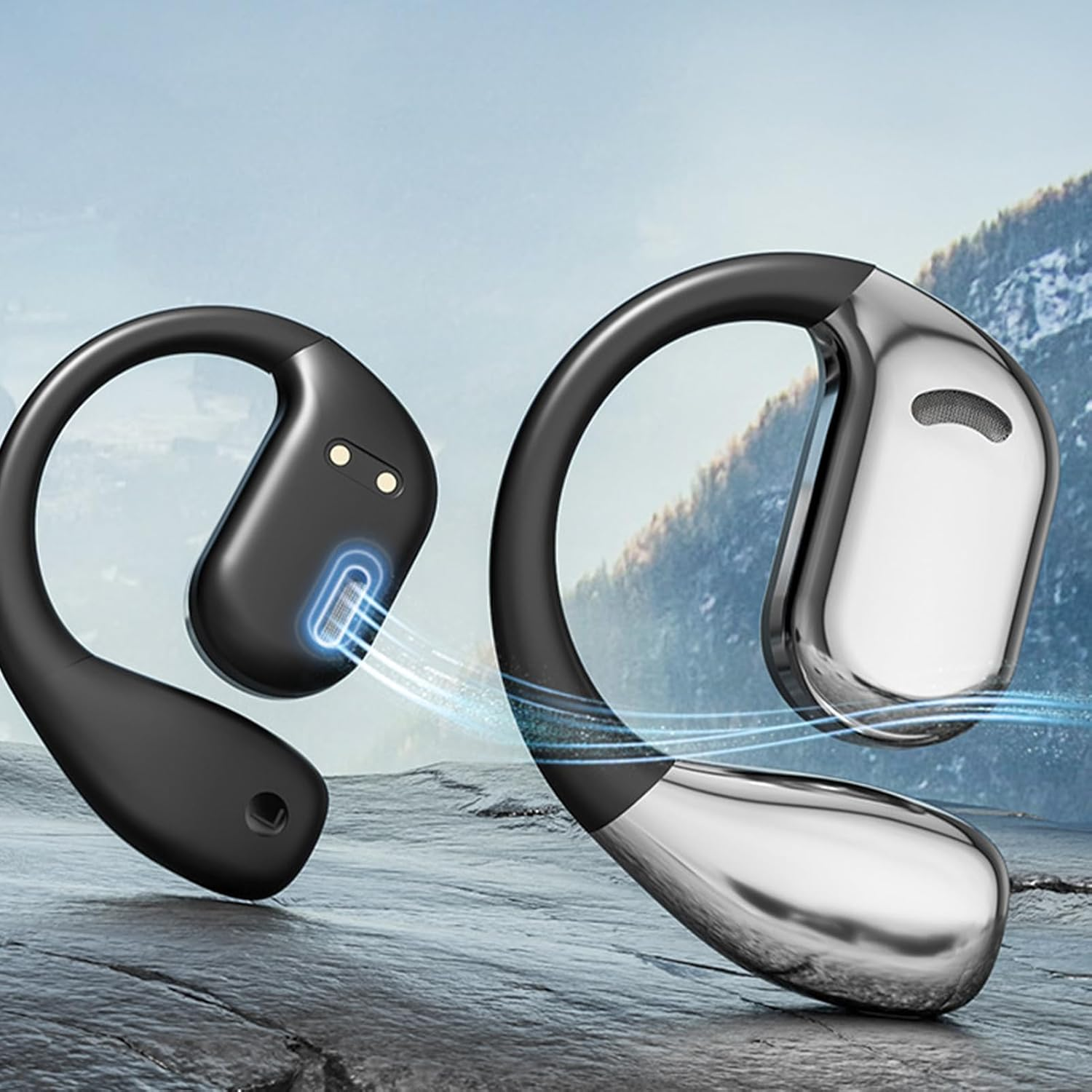 Q39 Ai Translation Clip-On Bluetooth Earphones, Q39 AI Earbuds Translate, Supporting Language Translation for over 134 Countries, Built-In Music & Call, for Travel Business (Beige) image number 2